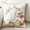 New Year Christmas Collection In-Stock 3D Embroidered Chinese Style Pastoral Flower Bird Butterfly Square Cushion Cover for Home