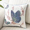 New Year Christmas Collection In-Stock 3D Embroidered Chinese Style Pastoral Flower Bird Butterfly Square Cushion Cover for Home