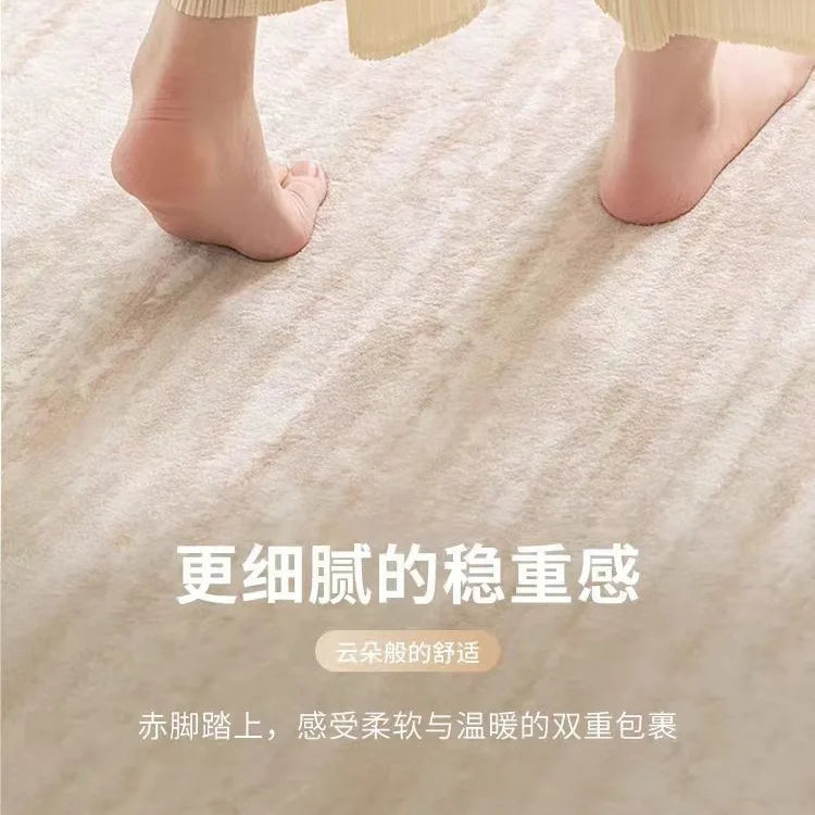 Machine Washable Carpet Area Rug for Bedroom Medium Pile Area Rugs Anti-Slip  Backing Thick Polyester Faux Wool Floor Carpet