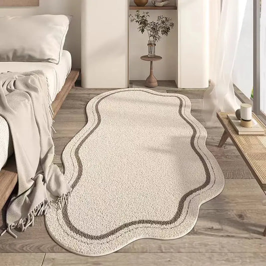 Machine Washable Carpet Area Rug for Bedroom Medium Pile Area Rugs Anti-Slip  Backing Thick Polyester Faux Wool Floor Carpet