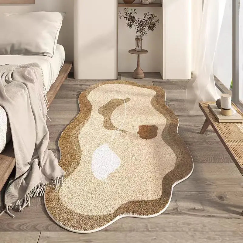Machine Washable Carpet Area Rug for Bedroom Medium Pile Area Rugs Anti-Slip  Backing Thick Polyester Faux Wool Floor Carpet