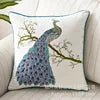New Year Christmas Collection In-Stock 3D Embroidered Chinese Style Pastoral Flower Bird Butterfly Square Cushion Cover for Home