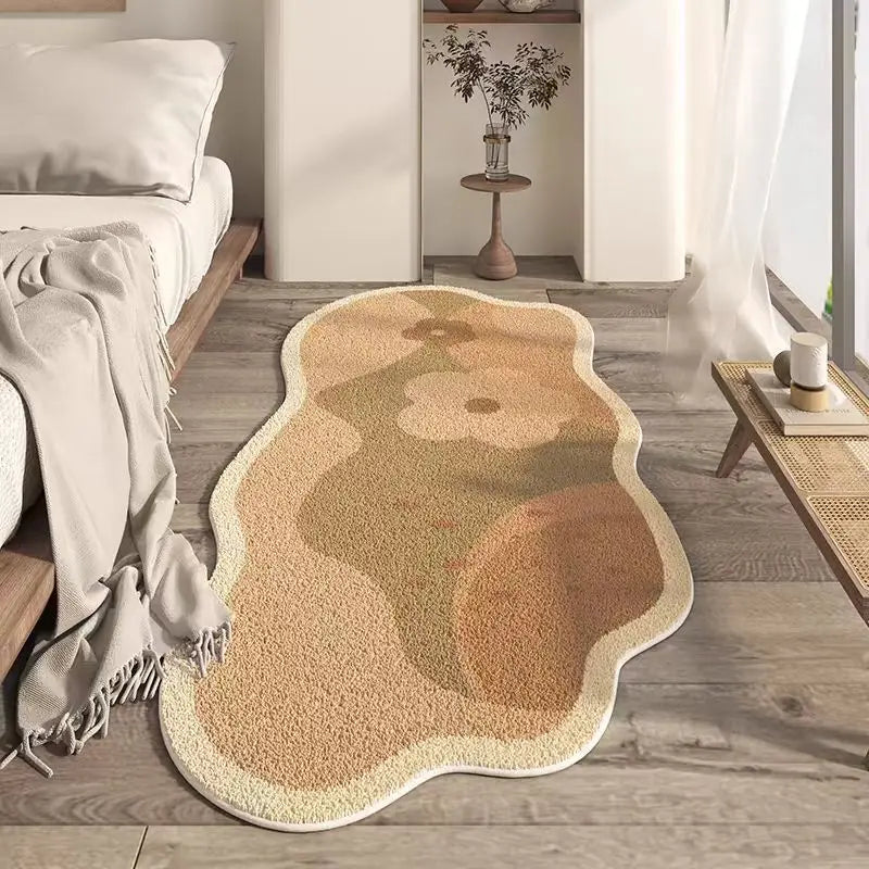 Machine Washable Carpet Area Rug for Bedroom Medium Pile Area Rugs Anti-Slip  Backing Thick Polyester Faux Wool Floor Carpet