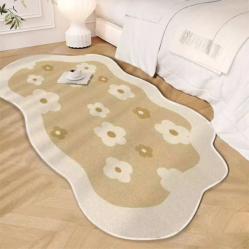 Machine Washable Carpet Area Rug for Bedroom Medium Pile Area Rugs Anti-Slip  Backing Thick Polyester Faux Wool Floor Carpet