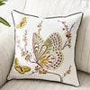 New Year Christmas Collection In-Stock 3D Embroidered Chinese Style Pastoral Flower Bird Butterfly Square Cushion Cover for Home
