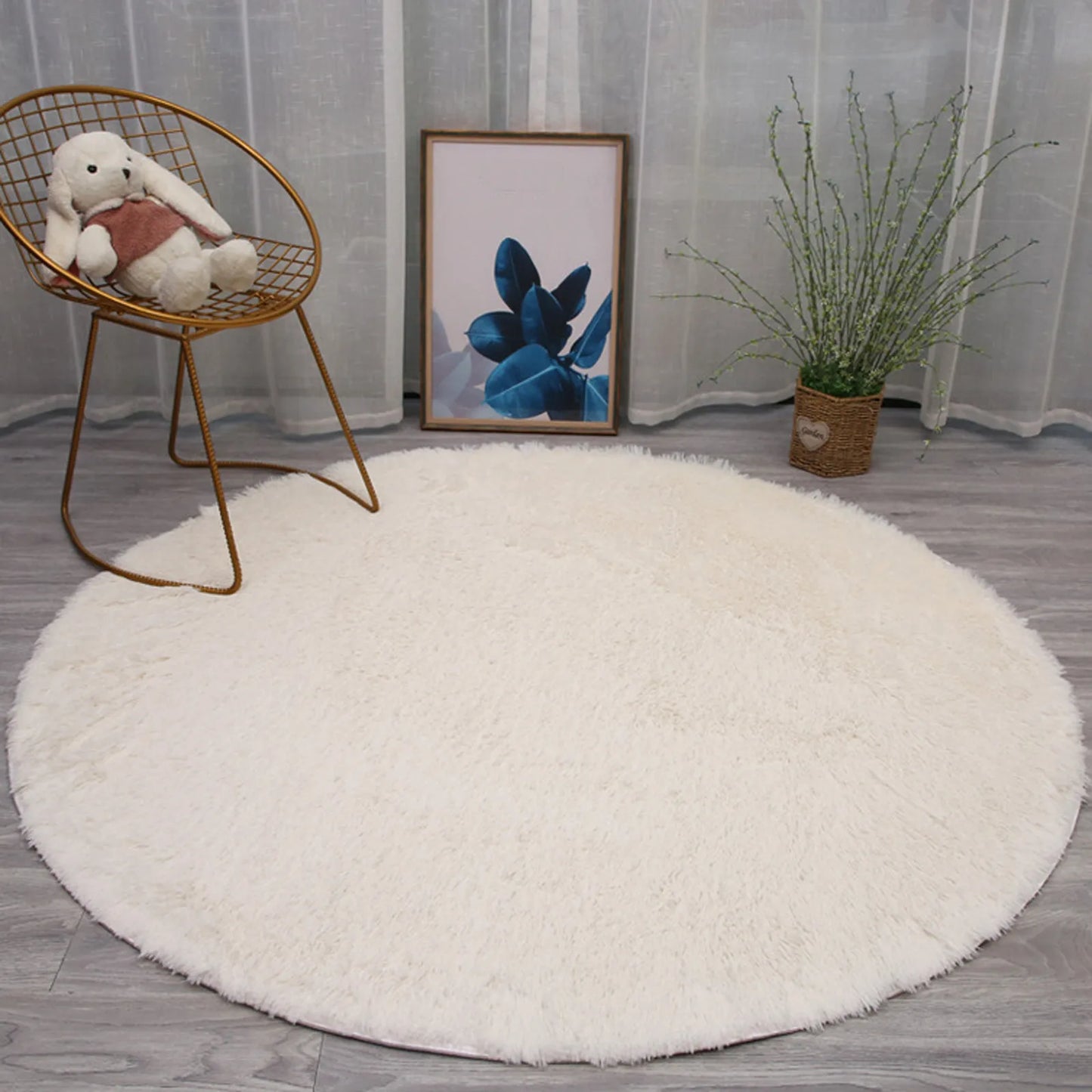 Living Room Rugs Aesthetic Bedroom Round Carpet Decoration Furry Comfort Carpet Home Decor Pink Foot Mat Area Rug 2024 New