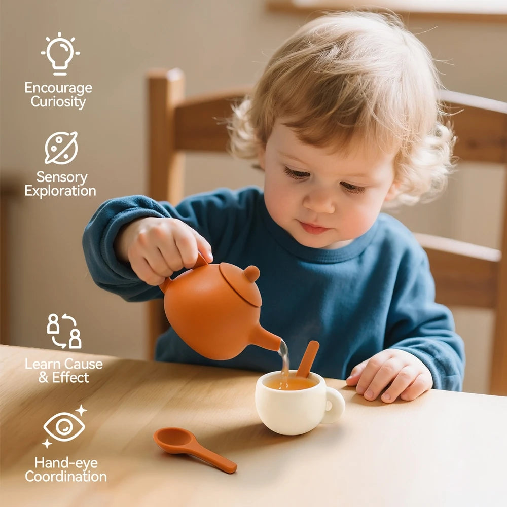 Wooden Afternoon Tea Set Toys,Early Educational Toys for Toddlers,Kitchen Accessories Afternoon Tea Party Food Play Girls Toys