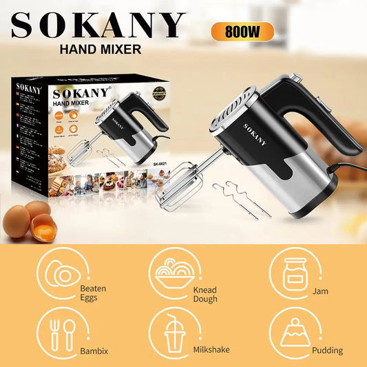 Baking Kneading Mixer 5-Speed Automatic Handheld Blenders Multifunctional Stainless Steel Household Baking Tool