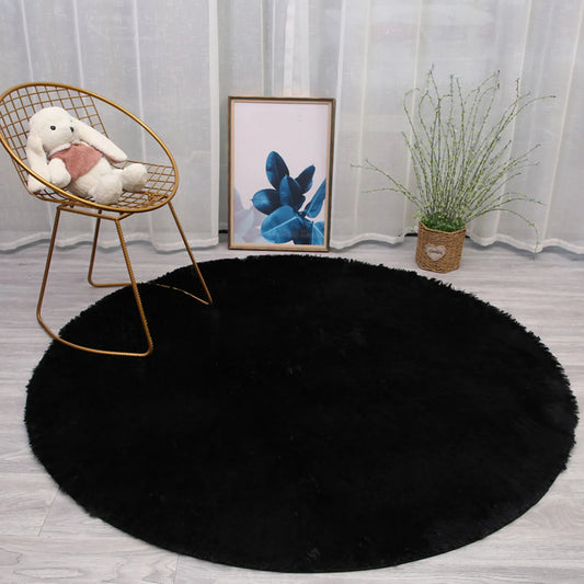 Living Room Rugs Aesthetic Bedroom Round Carpet Decoration Furry Comfort Carpet Home Decor Pink Foot Mat Area Rug 2024 New