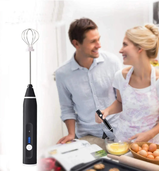 Portable blender, wireless electric milk frother, mini egg beater, handheld coffee machine, 3-speed household kitchen food mixer