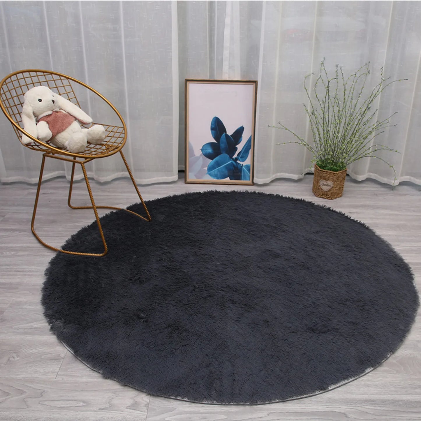Living Room Rugs Aesthetic Bedroom Round Carpet Decoration Furry Comfort Carpet Home Decor Pink Foot Mat Area Rug 2024 New