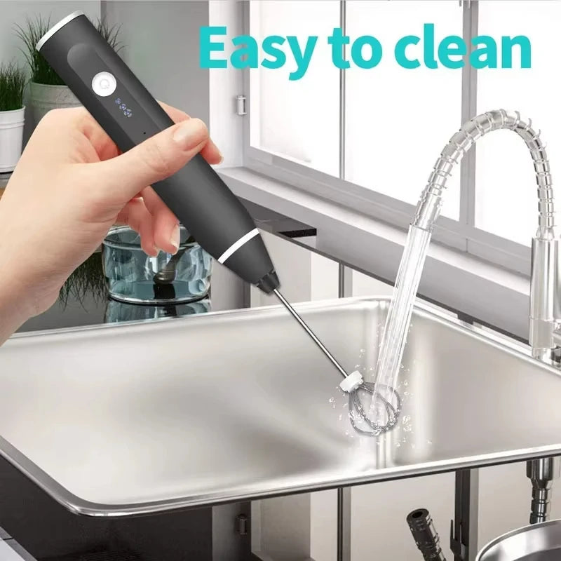 Portable blender, wireless electric milk frother, mini egg beater, handheld coffee machine, 3-speed household kitchen food mixer