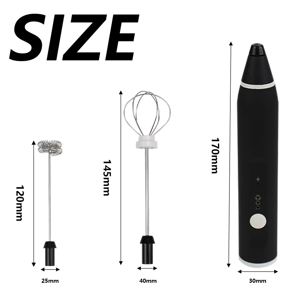 Portable blender, wireless electric milk frother, mini egg beater, handheld coffee machine, 3-speed household kitchen food mixer