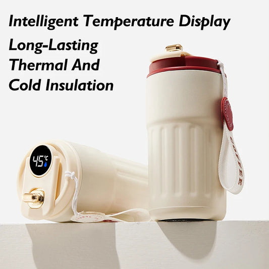 450ml 316 Stainless Steel Intelligent Temperature Display Smart Portable Travel Vacuum Cup Water Coffee Tumbler Thermos Mug