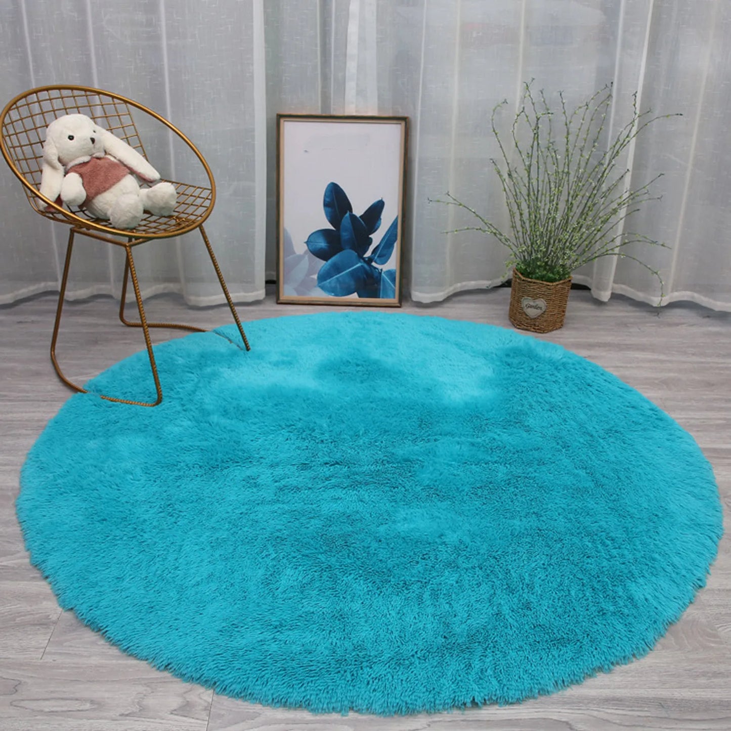 Living Room Rugs Aesthetic Bedroom Round Carpet Decoration Furry Comfort Carpet Home Decor Pink Foot Mat Area Rug 2024 New