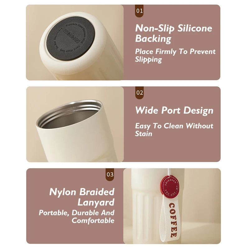 450ml 316 Stainless Steel Intelligent Temperature Display Smart Portable Travel Vacuum Cup Water Coffee Tumbler Thermos Mug
